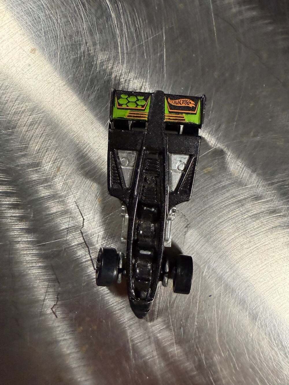 Hot Wheels Stealth Black with Green and Orange Graphics 1994 Stealth Series